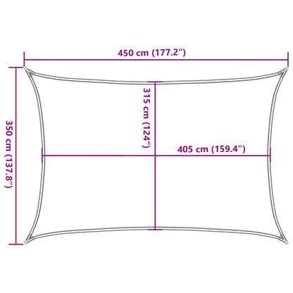 Zonnezeil 160 g/m² rechthoekig 3,5x4,5 m HDPE zandkleurig