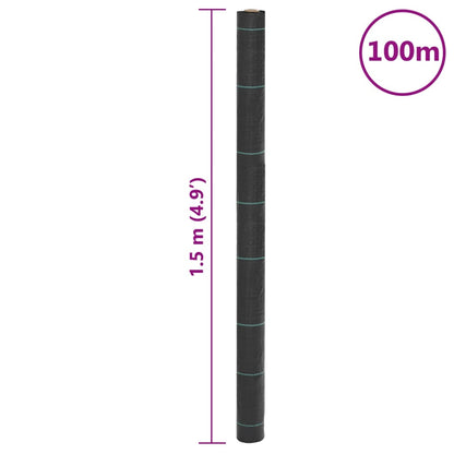 Worteldoek 1,5x100 m polypropeen zwart