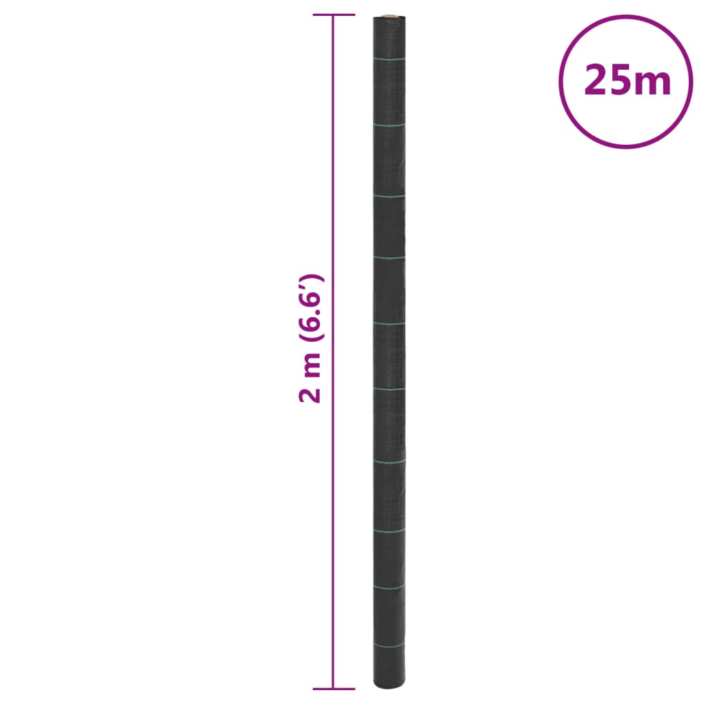 Worteldoek 2x25 m polypropeen zwart