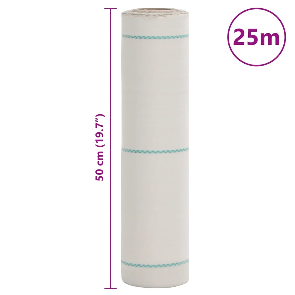 Worteldoek 0,5x25 m polypropeen wit