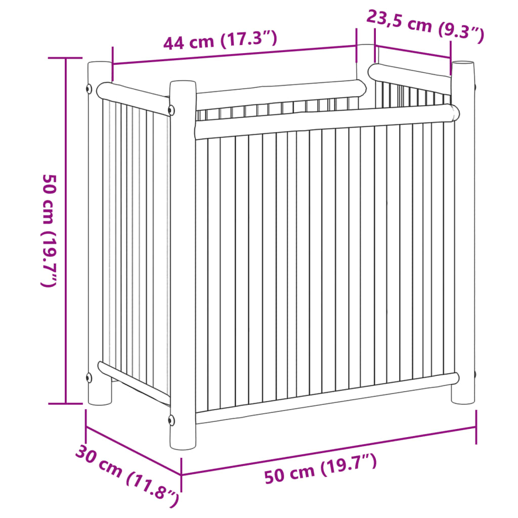 Plantenbak 50x30x50 cm bamboe