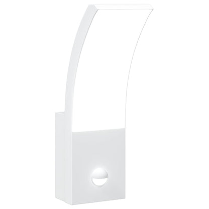 Buitenwandlamp LED met sensors gegoten aluminium wit