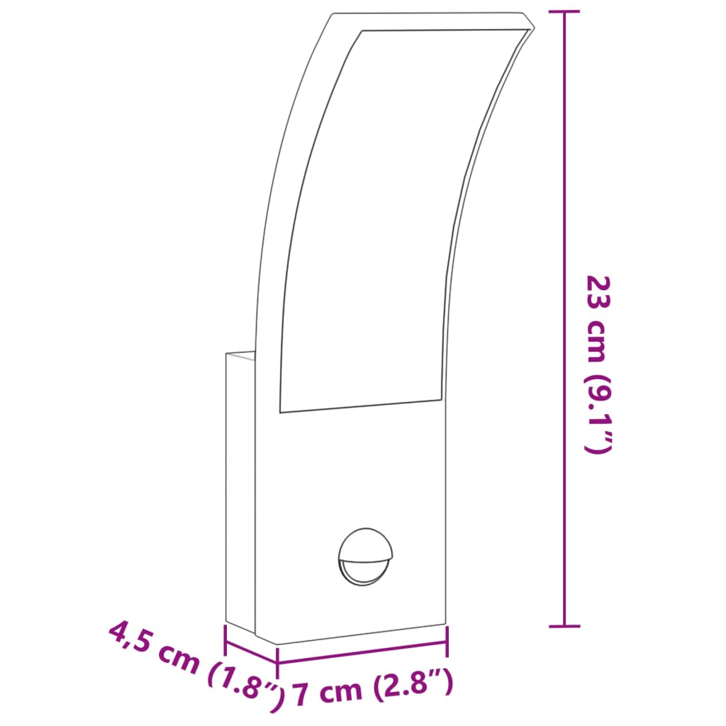 Buitenwandlamp LED met sensors gegoten aluminium wit