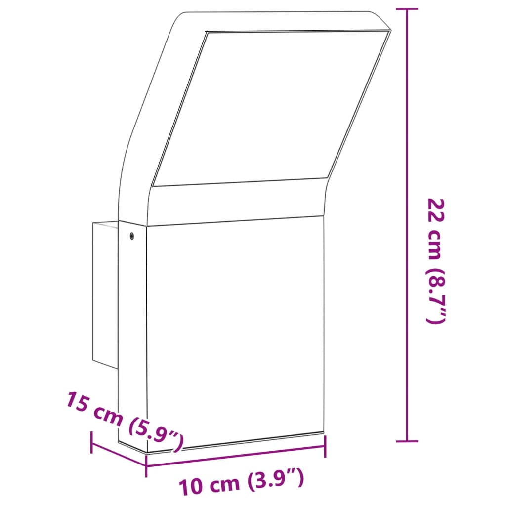 Buitenwandlampen 2 st LED gegoten aluminium zwart