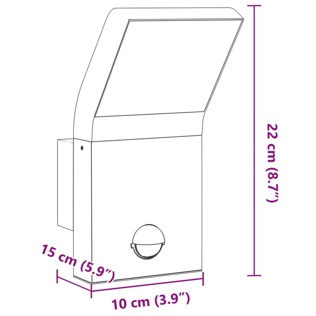 Buitenwandlamp LED met sensors gegoten aluminium wit