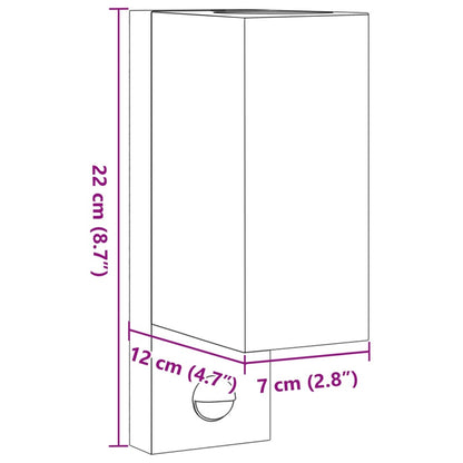 Buitenwandlamp met sensor gegoten aluminium zwart