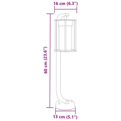 Vloerlamp voor buiten 3 st 60 cm roestvrij staal zwart