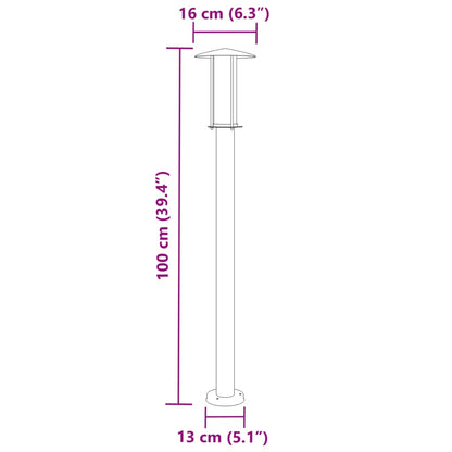 Vloerlamp voor buiten 100 cm roestvrijstaal zilverkleurig