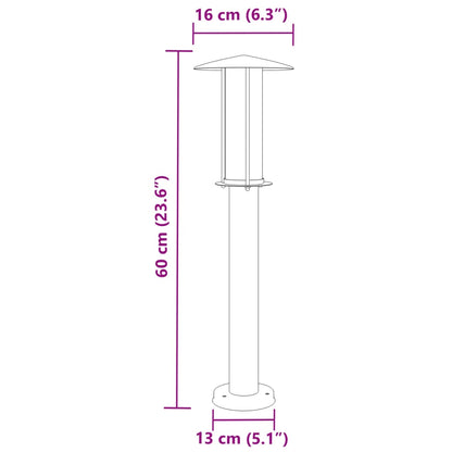 Vloerlamp voor buiten 60 cm roestvrij staal zwart