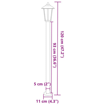 Vloerlamp voor buiten 120 cm roestvrijstaal zwart