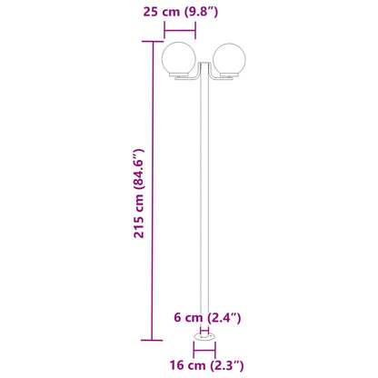 Buitenvloerlampen 3 st 215 cm roestvrij staal zilverkleurig