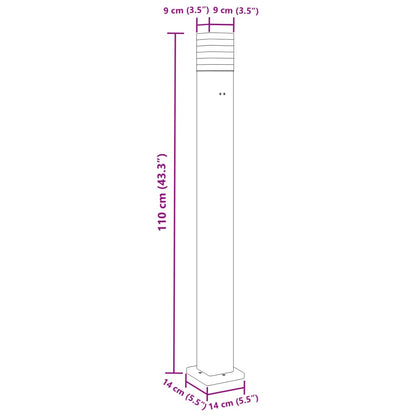 Vloerlamp voor buiten met stopcontact 110 cm aluminium zwart