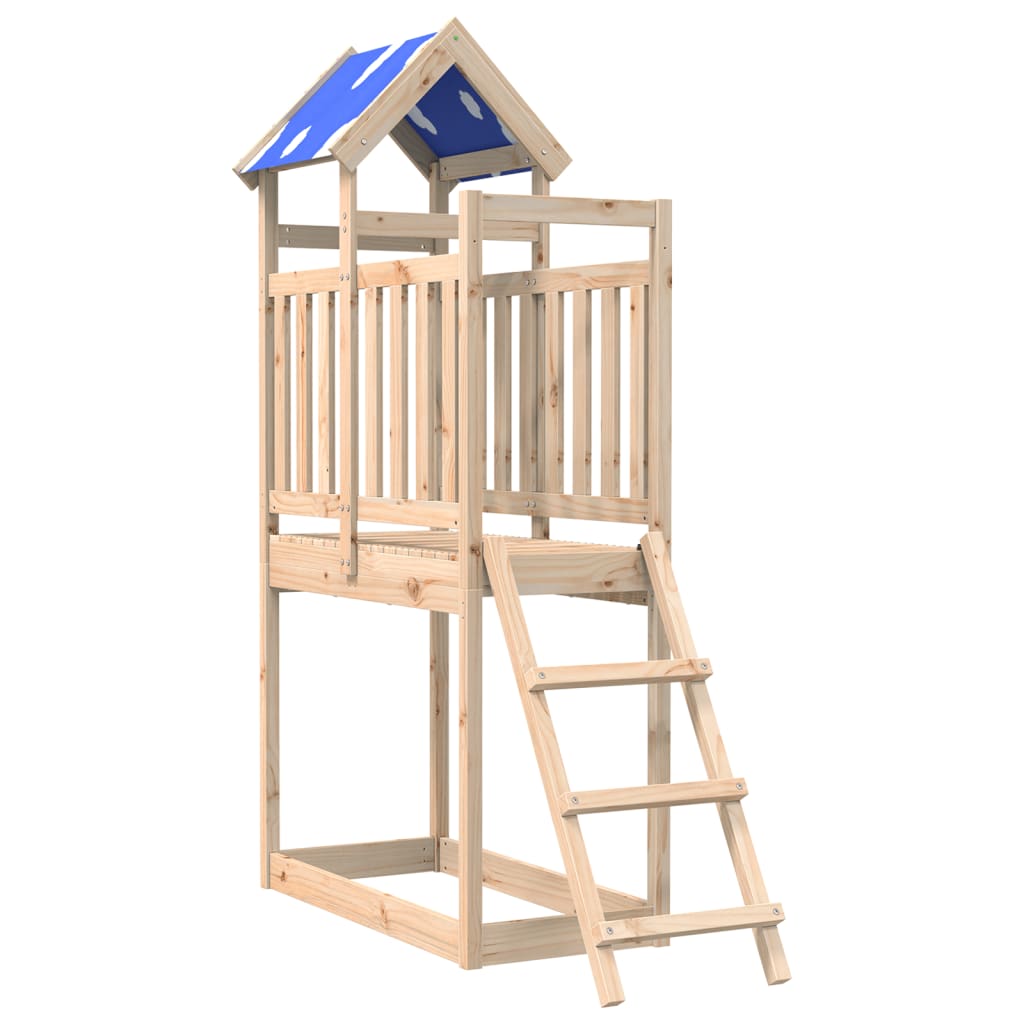 Speeltoren met ladder 110,5x52,5x215 cm massief grenenhout