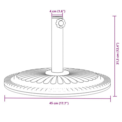 Parasolvoet voor stok van Ø38 / 48 mm 12 kg rond