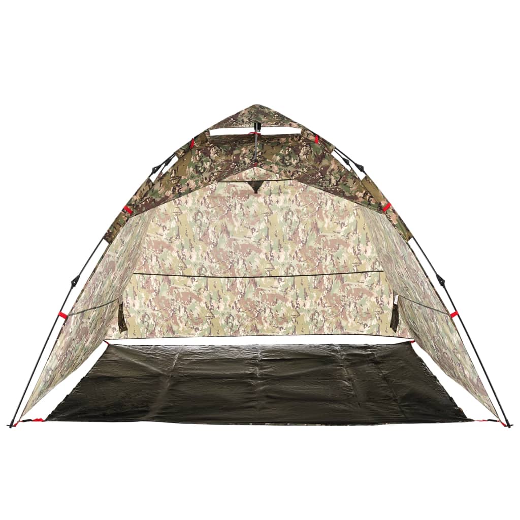 Tent 4-persoons snelontgrendeling camouflage