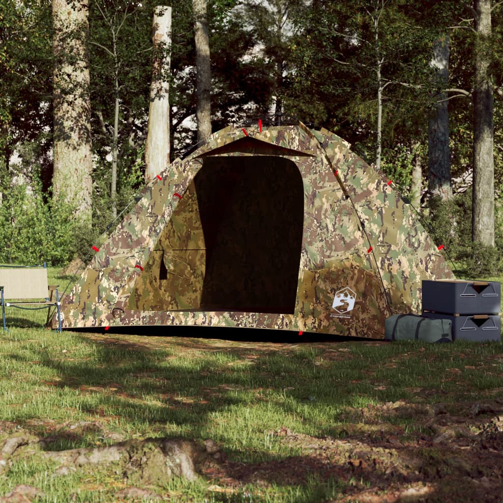 Tent 4-persoons snelontgrendeling camouflage