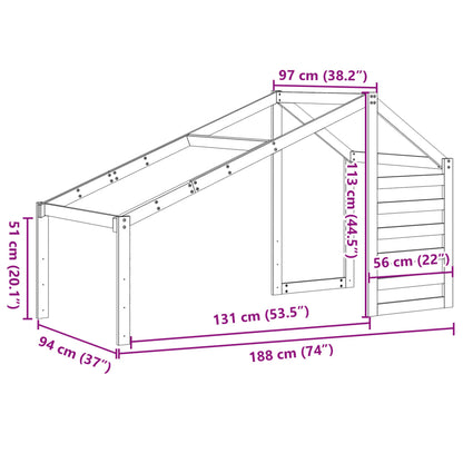 Kinderbedhuisje 188x97x113 cm massief grenenhout