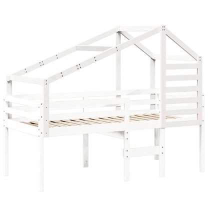 Kinderbedhuisje 188x97x113 cm massief grenenhout wit