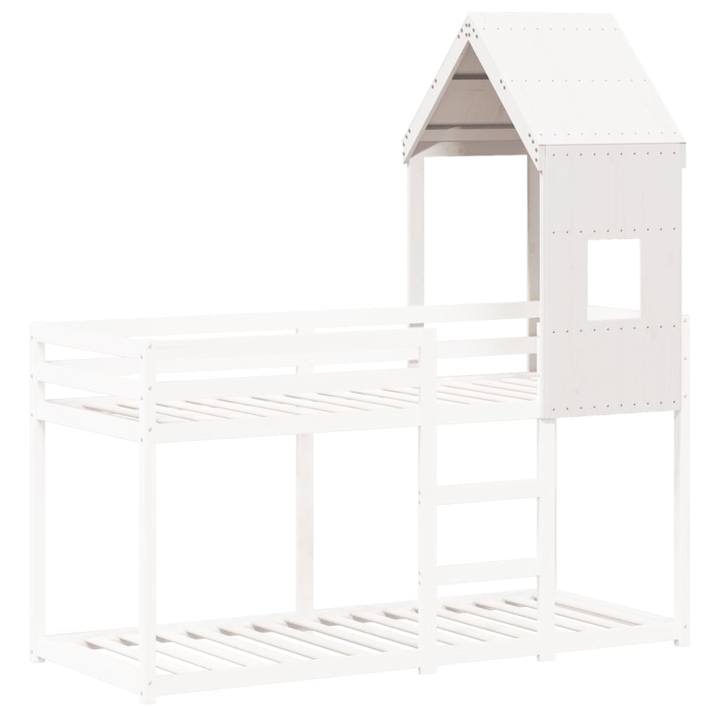 Kinderbedhuisje 60x89x134,5 cm massief grenenhout wit