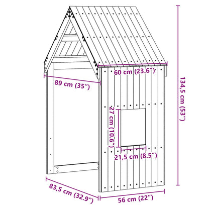 Kinderbedhuisje 60x89x134,5 cm massief grenenhout wit