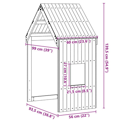 Kinderbedhuisje 60x99x139,5 cm massief grenenhout