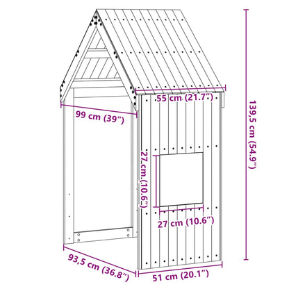 Kinderbedhuisje 55x99x139,5 cm massief grenenhout