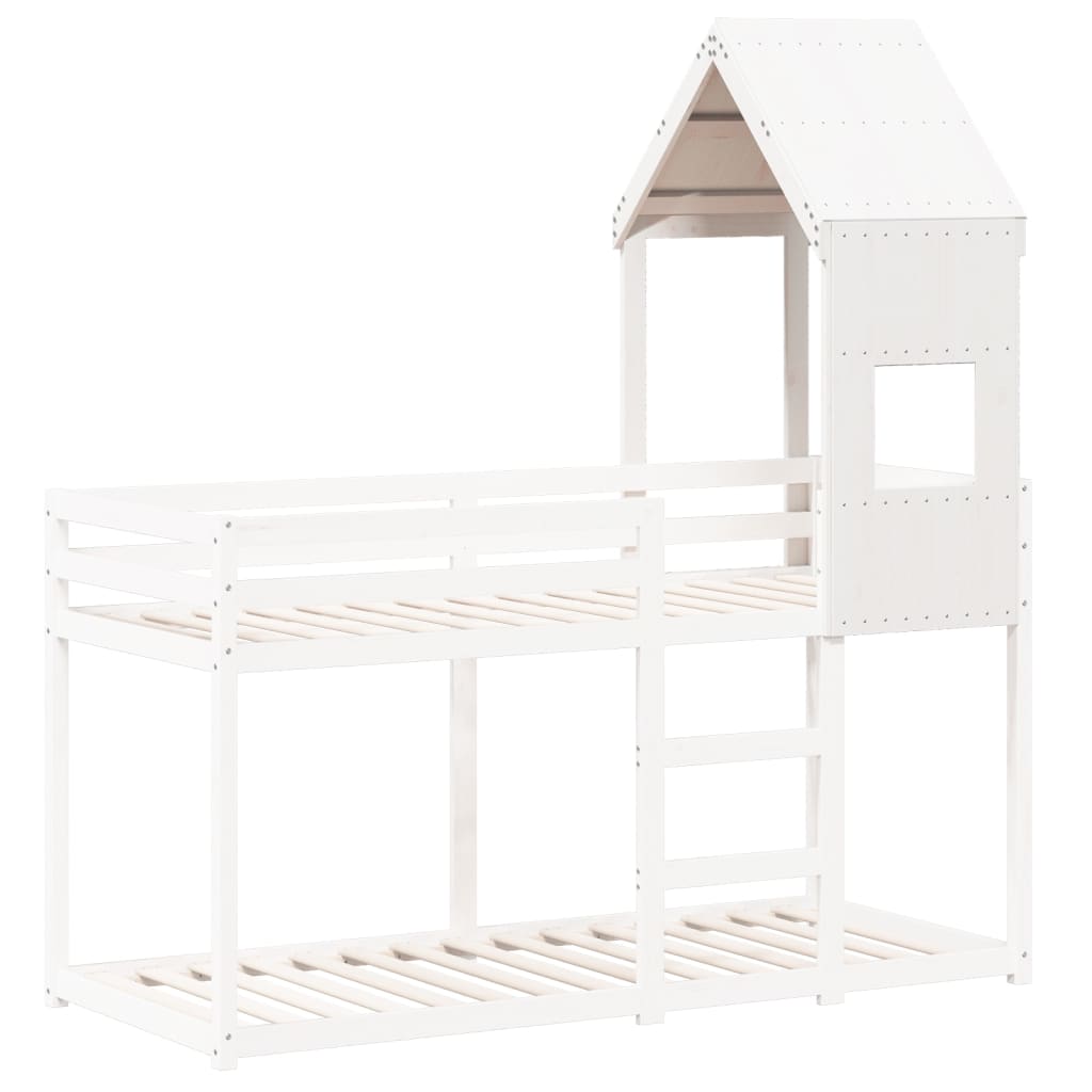 Kinderbedhuisje 55x99x139,5 cm massief grenenhout wit