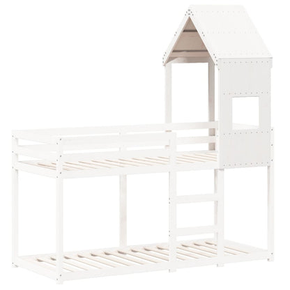 Kinderbedhuisje 55x84x132 cm massief grenenhout wit