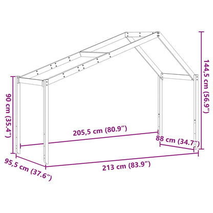 Kinderbedhuisje 213x95,5x144,5 cm massief grenenhout wit