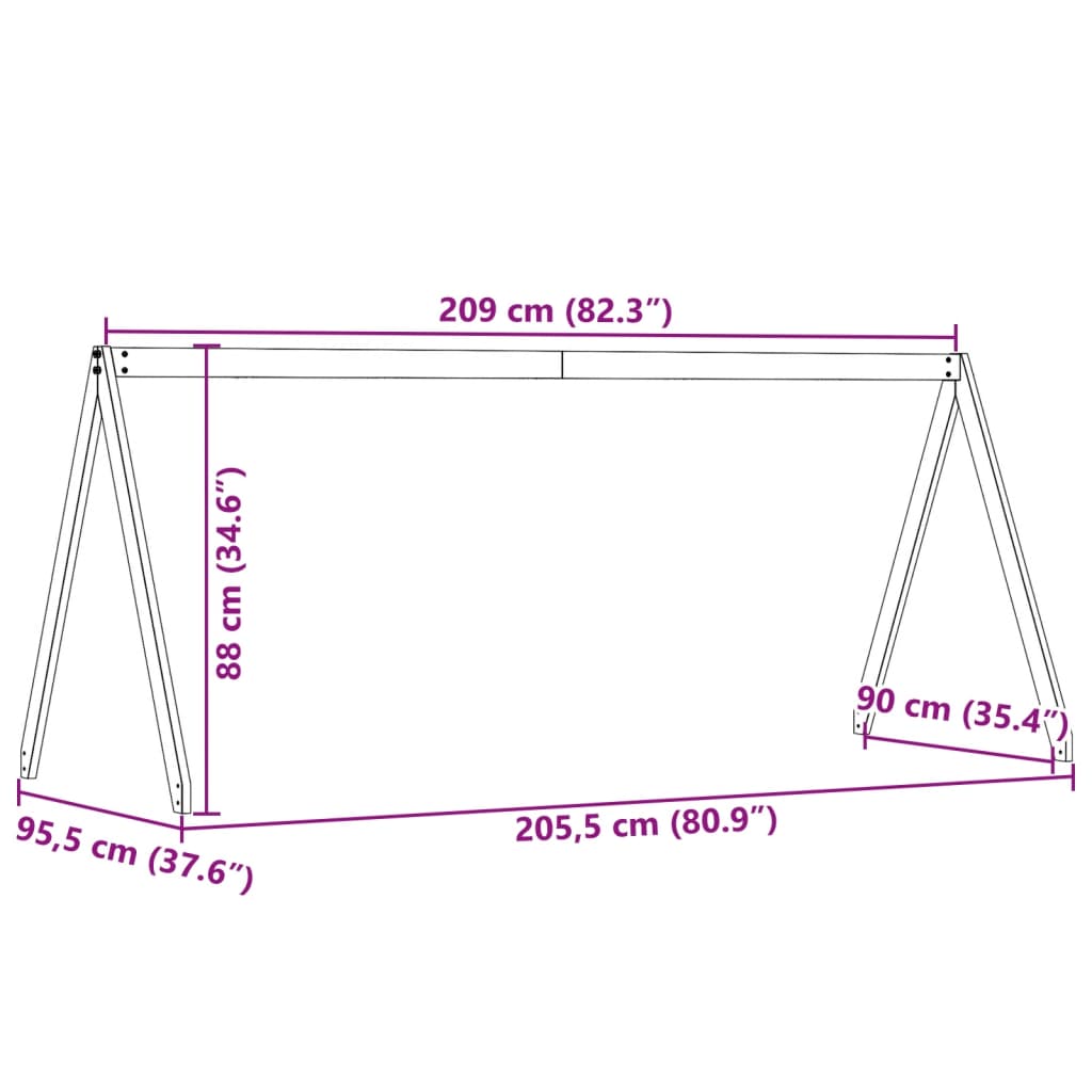 Kinderbedhuisje 209x95,5x88 cm massief grenenhout wit