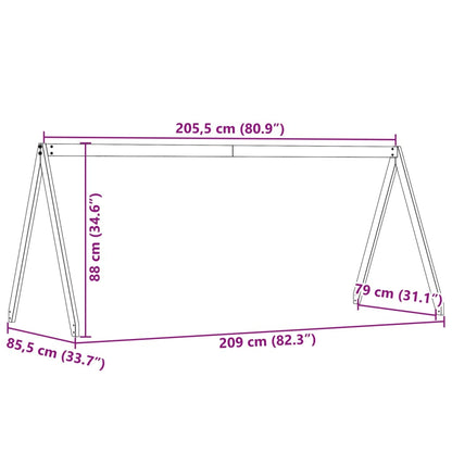 Kinderbedhuisje 209x85,5x88 cm massief grenenhout