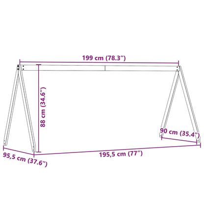 Kinderbedhuisje 199x95,5x88 cm massief grenenhout