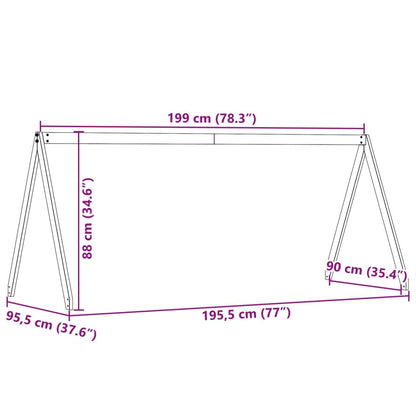 Kinderbedhuisje 199x95,5x88 cm massief grenenhout wit