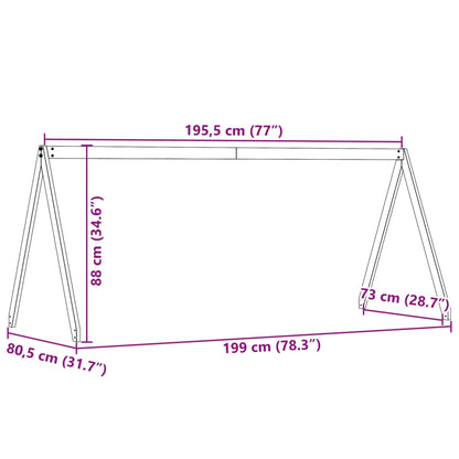 Kinderbedhuisje 199x80,5x88 cm massief grenenhout