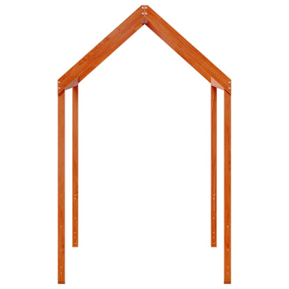 Kinderbedhuisje 207x95,5x159 cm massief grenenhout wasbruin