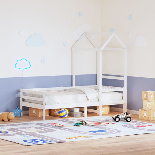 Kinderbedhuisje 118x70x176,5 cm massief grenenhout wit