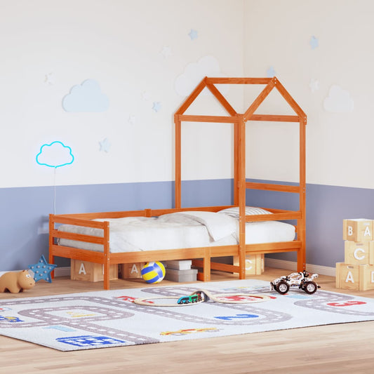 Kinderbedhuisje 118x70x176,5 cm massief grenenhout wasbruin