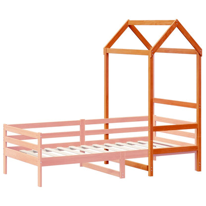 Kinderbedhuisje 108x70x176,5 cm massief grenenhout wasbruin