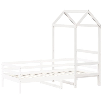 Kinderbedhuisje 98x70x176,5 cm massief grenenhout wit