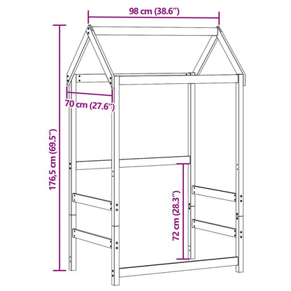 Kinderbedhuisje 98x70x176,5 cm massief grenenhout wit