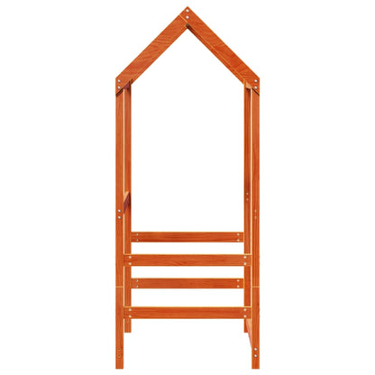 Kinderbedhuisje 98x70x176,5 cm massief grenenhout wasbruin