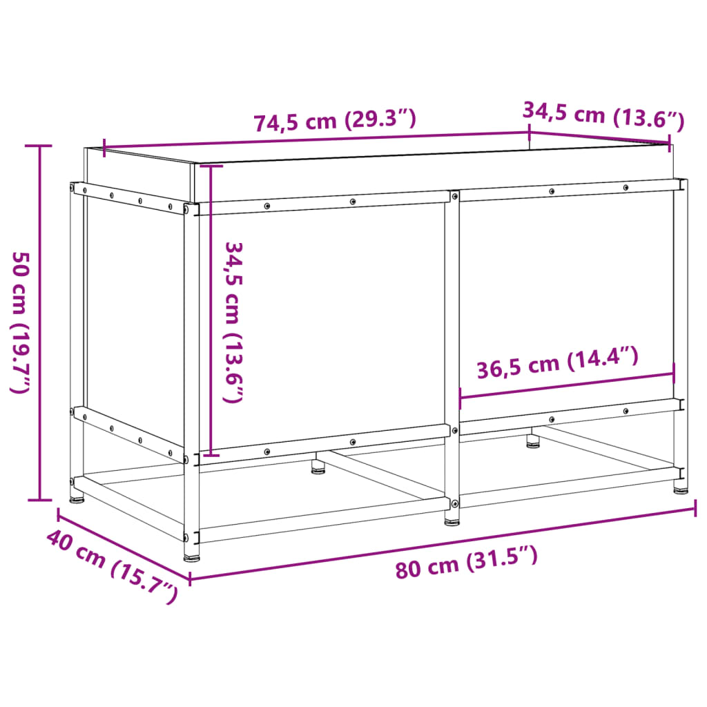 Plantenbak 80x40x50 cm geïmpregneerd grenenhout