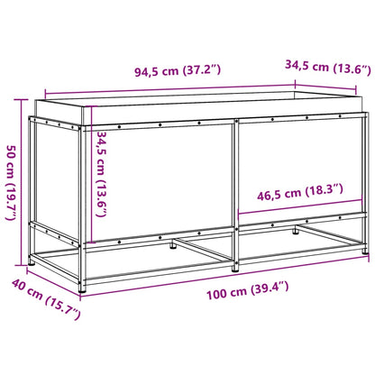 Plantenbak 100x40x50 cm massief grenenhout wit