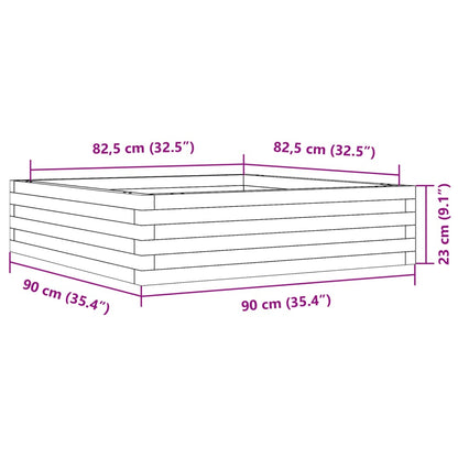 Plantenbak 90x90x23 cm massief grenenhout