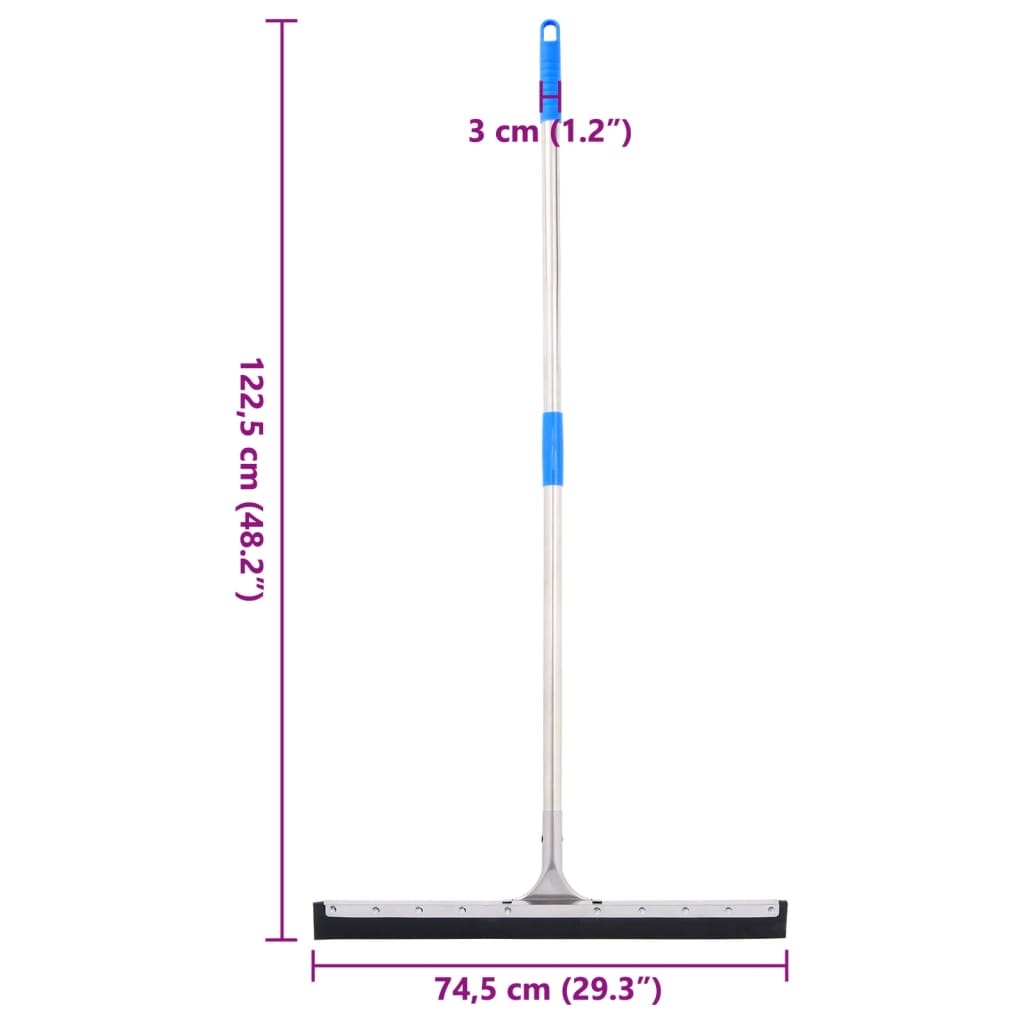 Vloerwisser 74,5x122,5 cm staal en rubber