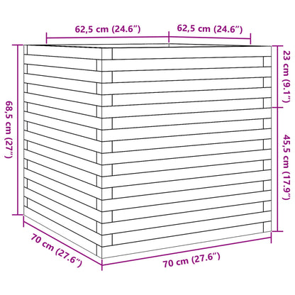 Plantenbak 70x70x68,5 cm geïmpregneerd grenenhout