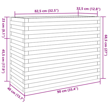 Plantenbak 90x40x68,5 cm massief douglashout