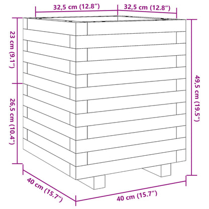 Plantenbak 40x40x49,5 cm massief grenenhout