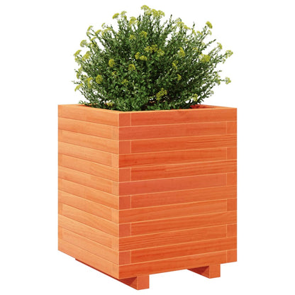 Plantenbak 40x40x49,5 cm massief grenenhout wasbruin