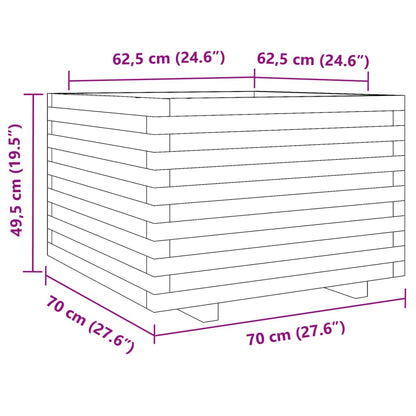 Plantenbak 70x70x49,5 cm massief grenenhout